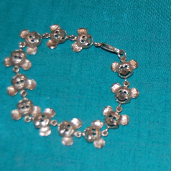 Silver Tone Collectable Mickey Mouse Bracelet 7" - Picture 6 of 15